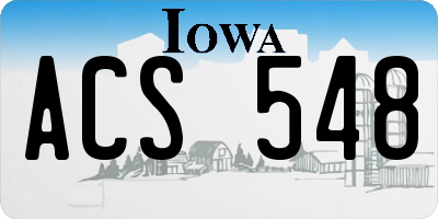 IA license plate ACS548