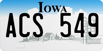 IA license plate ACS549