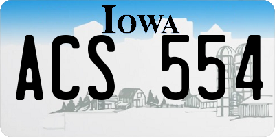 IA license plate ACS554