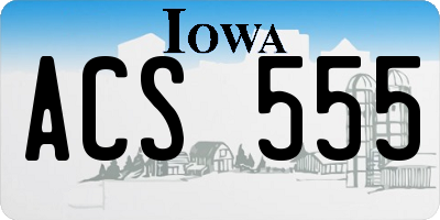IA license plate ACS555
