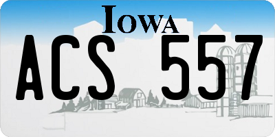 IA license plate ACS557