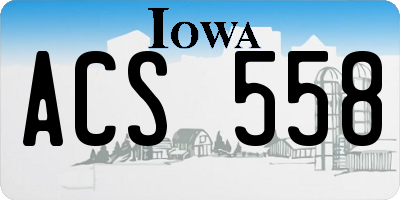 IA license plate ACS558