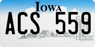 IA license plate ACS559