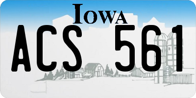IA license plate ACS561