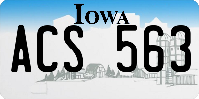 IA license plate ACS563