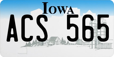 IA license plate ACS565
