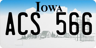 IA license plate ACS566