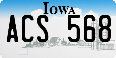 IA license plate ACS568