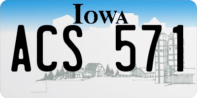 IA license plate ACS571