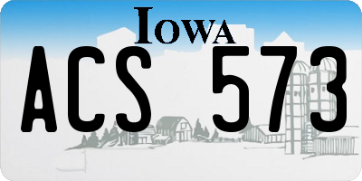 IA license plate ACS573