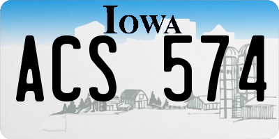 IA license plate ACS574