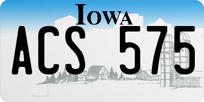 IA license plate ACS575