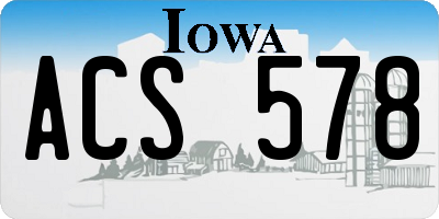 IA license plate ACS578