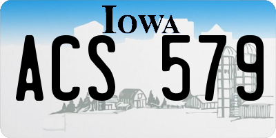 IA license plate ACS579