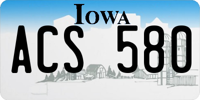 IA license plate ACS580