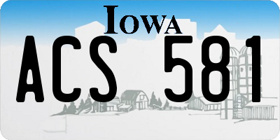 IA license plate ACS581