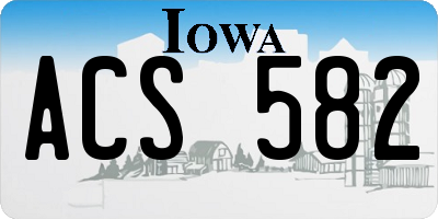 IA license plate ACS582