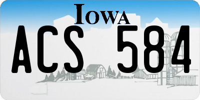 IA license plate ACS584