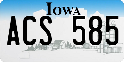 IA license plate ACS585