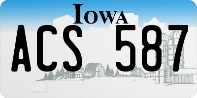 IA license plate ACS587