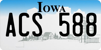 IA license plate ACS588
