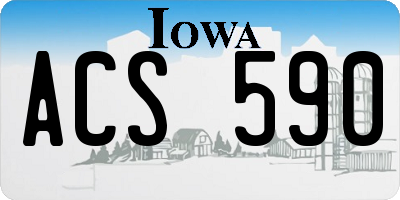 IA license plate ACS590