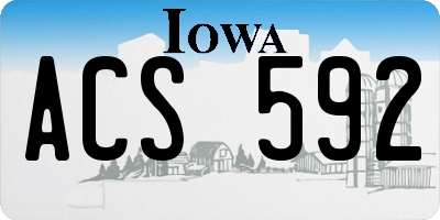 IA license plate ACS592