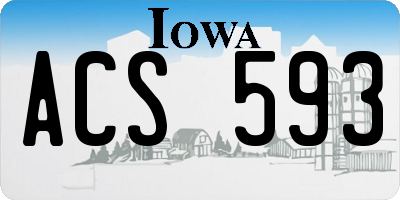 IA license plate ACS593