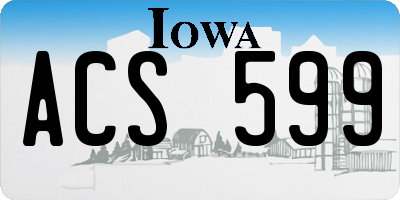 IA license plate ACS599