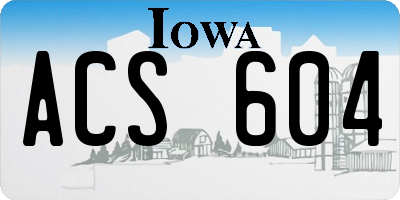 IA license plate ACS604