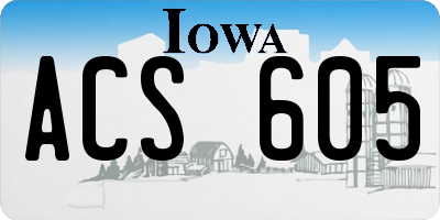IA license plate ACS605