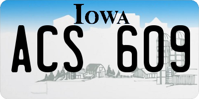 IA license plate ACS609