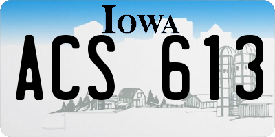 IA license plate ACS613