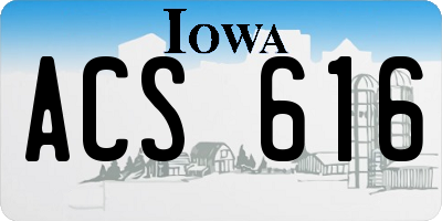 IA license plate ACS616
