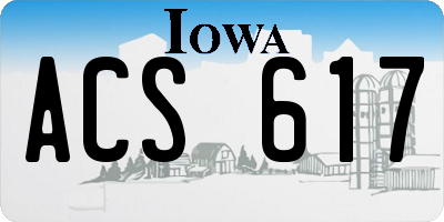 IA license plate ACS617