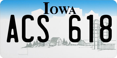 IA license plate ACS618