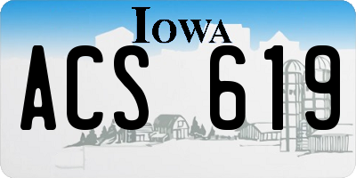 IA license plate ACS619
