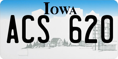 IA license plate ACS620