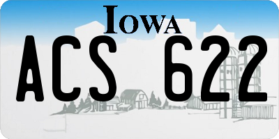 IA license plate ACS622