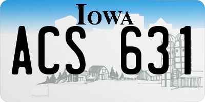 IA license plate ACS631