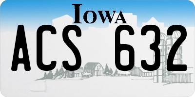 IA license plate ACS632