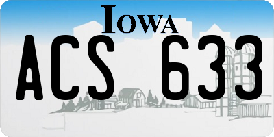 IA license plate ACS633