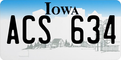 IA license plate ACS634
