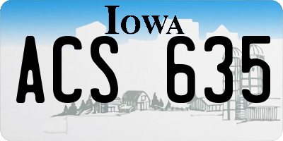 IA license plate ACS635