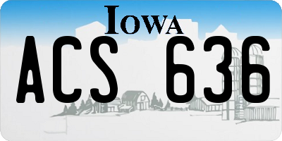 IA license plate ACS636