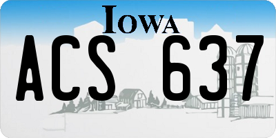 IA license plate ACS637