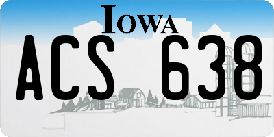 IA license plate ACS638