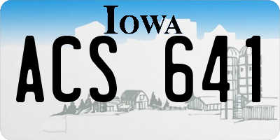 IA license plate ACS641