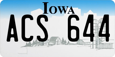 IA license plate ACS644