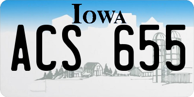 IA license plate ACS655
